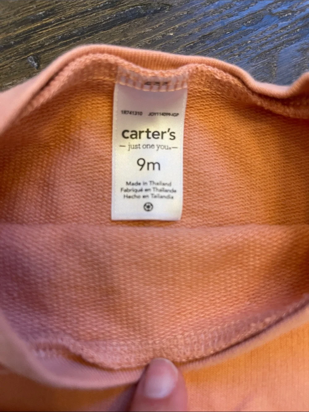 Carter's Peach Long-Sleeve Ribbed Bodysuit